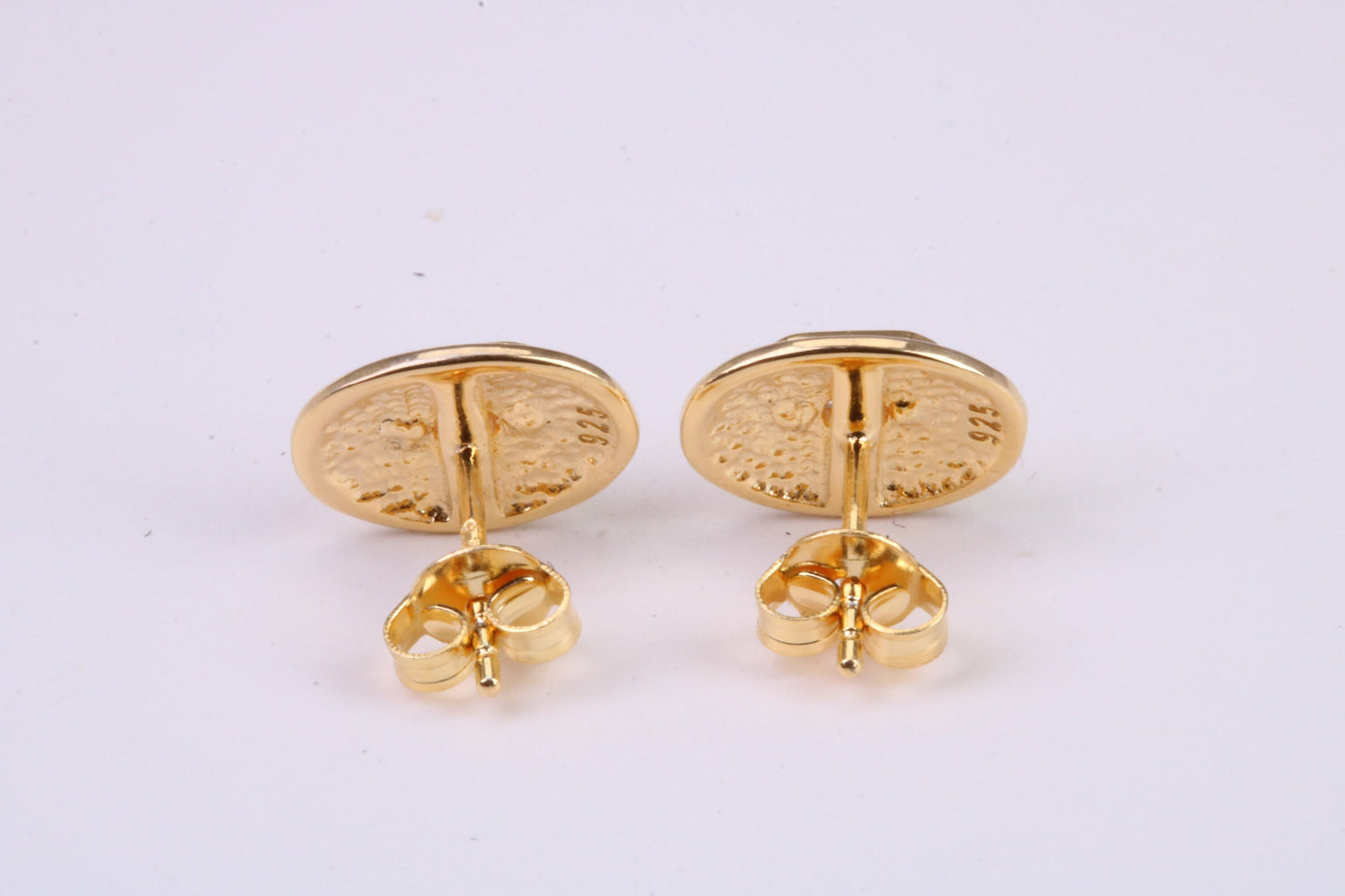 Stud Earrings set with Emerald cut C Z, Very Dressy, Made from Solid 925 Grade Sterling Silver and 18ct Yellow Gold Plated