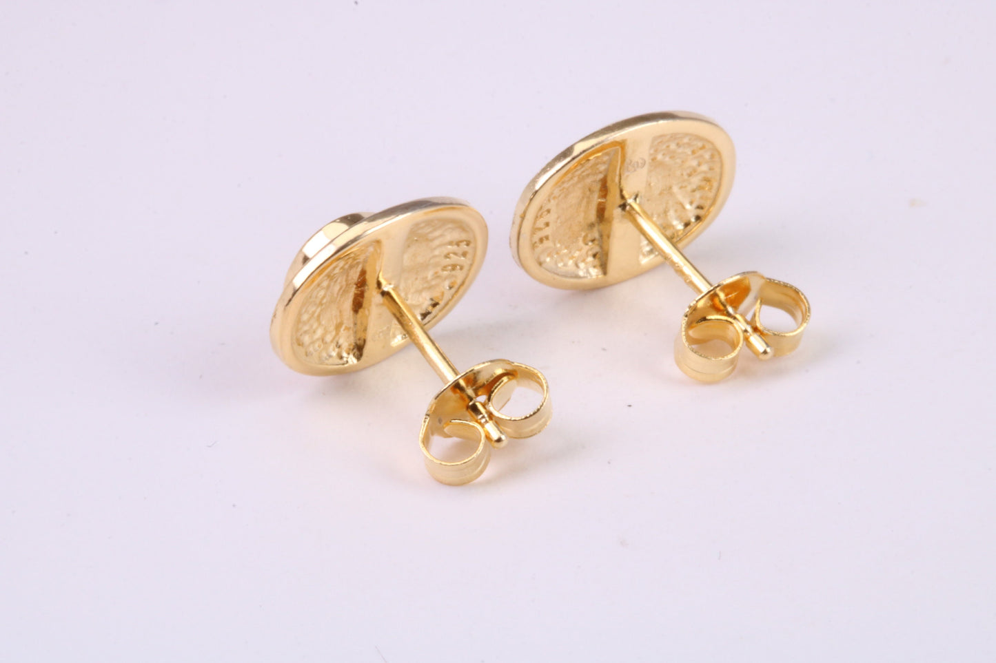 Stud Earrings set with Emerald cut C Z, Very Dressy, Made from Solid 925 Grade Sterling Silver and 18ct Yellow Gold Plated