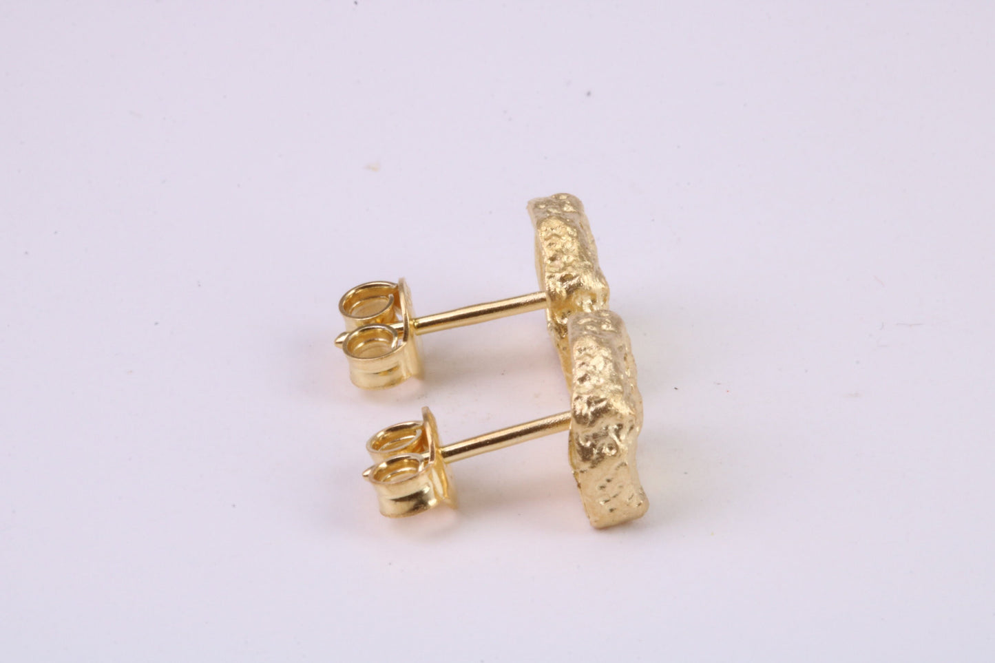 Gold Nugget Stud Earrings, Very Dressy, Made from Solid 925 Grade Sterling Silver and 18ct Yellow Gold Plated