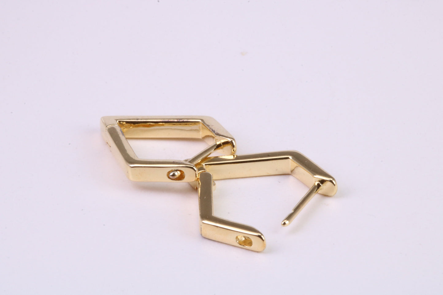 Diamond and Gold Look Half Hoop Earrings, Very Dressy, Made from Solid 925 Grade Sterling Silver and 18ct Yellow Gold Plated