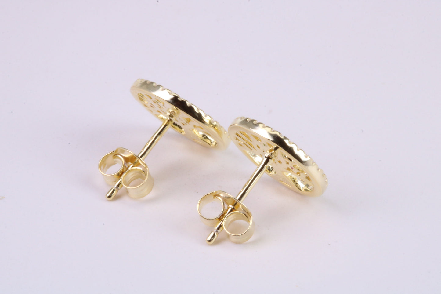 Tree of Life C Z set Stud Earrings, Made from Solid 925 Grade Sterling Silver and 18ct Yellow Gold Plated