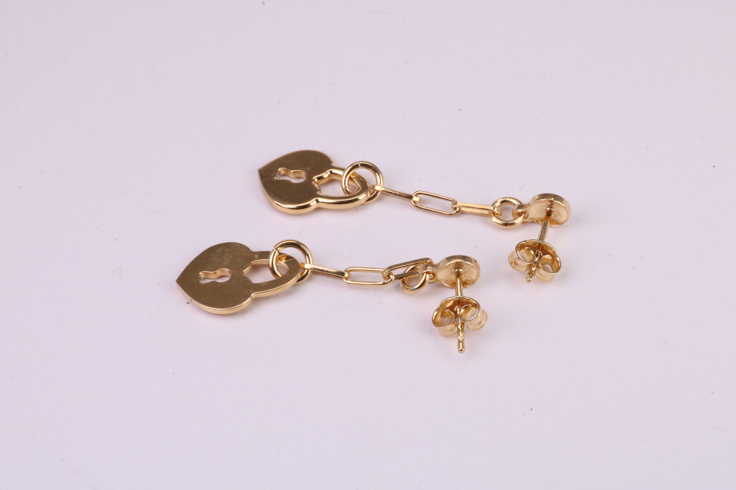 Lock Dropper Earrings, Made from Solid 925 Grade Sterling Silver and 18ct Yellow Gold Plated