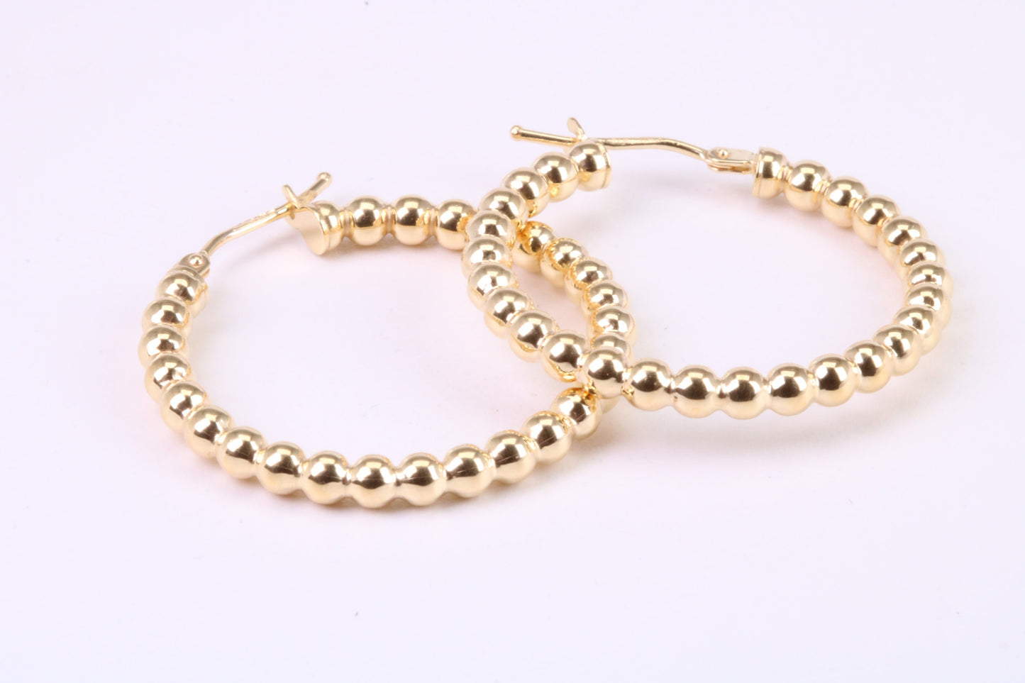 28 mm Round Hoop Creole Earrings Made from 9ct Yellow Gold