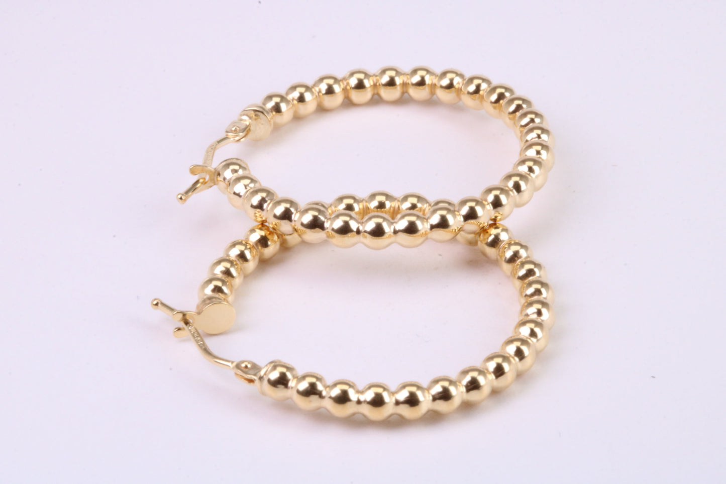 28 mm Round Hoop Creole Earrings Made from 9ct Yellow Gold