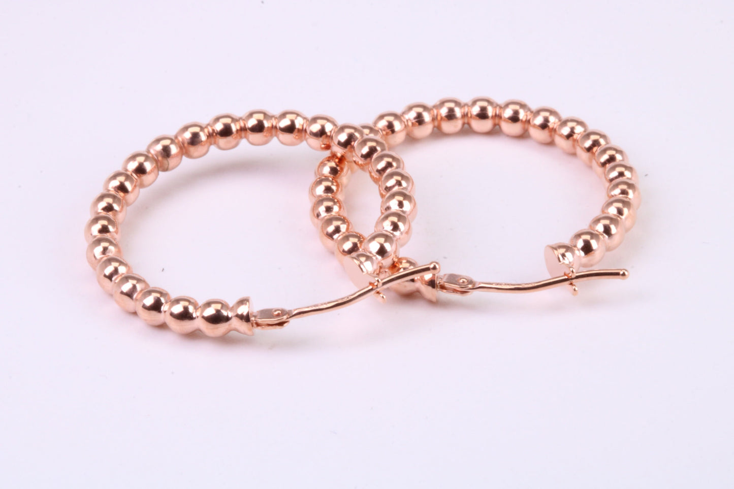Rose Gold 28 mm Round Hoop Creole Earrings Made from 9ct Rose Gold