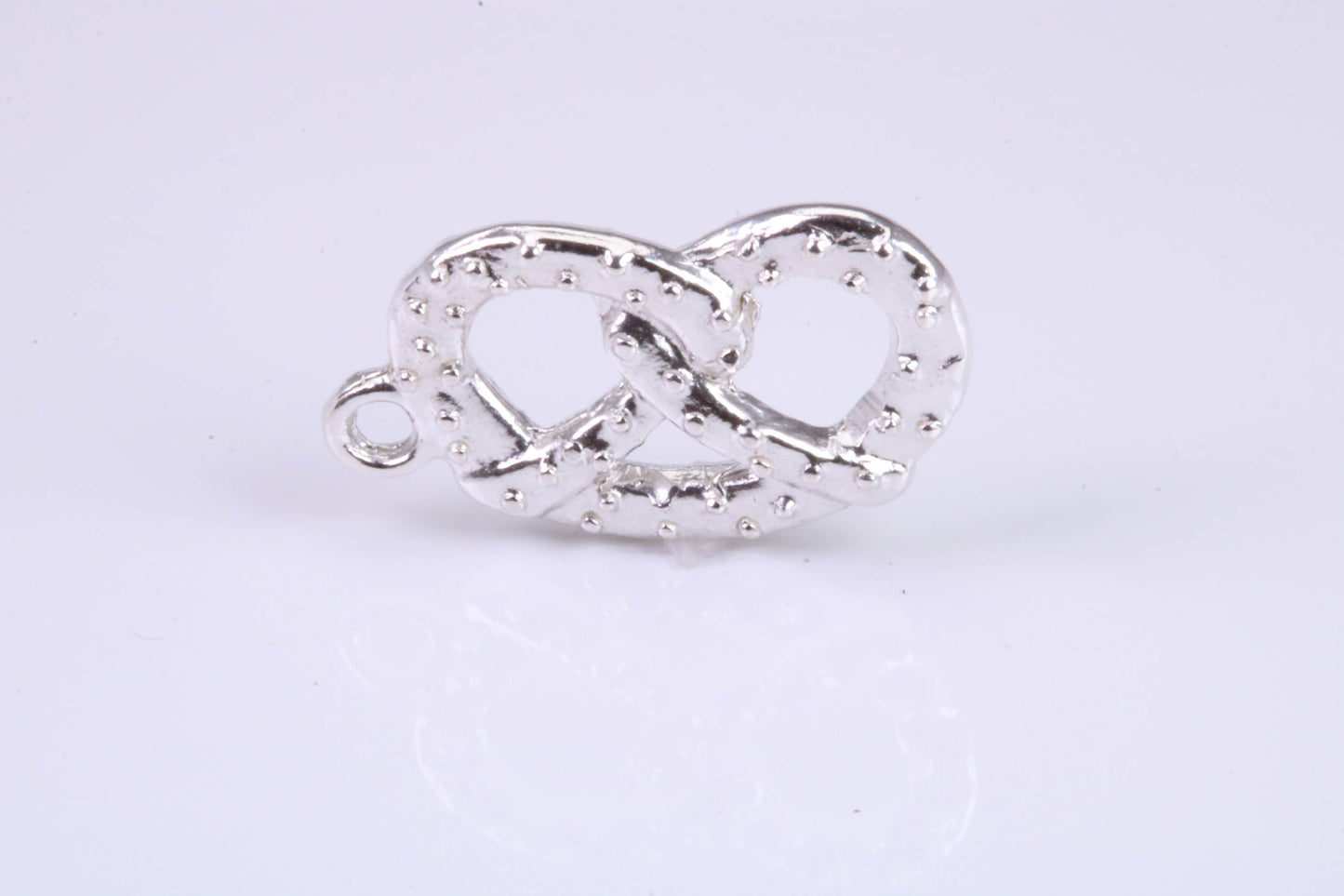 Pretzel Charm, Traditional Charm, Made from Solid 925 Grade Sterling Silver, Complete with Attachment Link