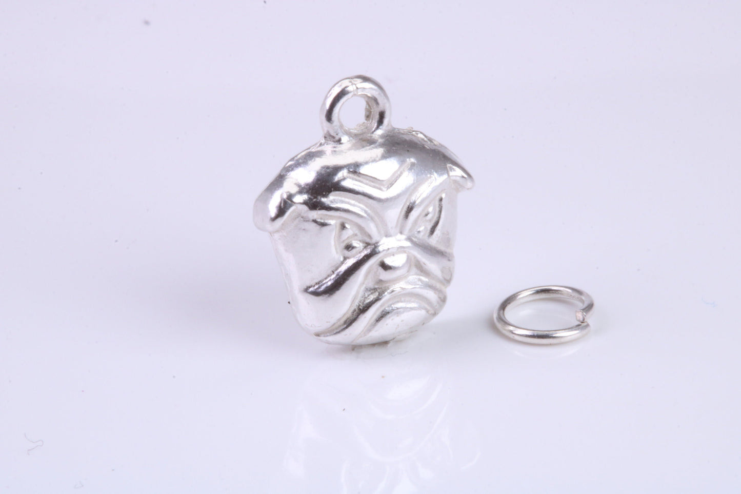 Bull Dog Charm, Traditional Charm, Made from Solid 925 Grade Sterling Silver, Complete with Attachment Link