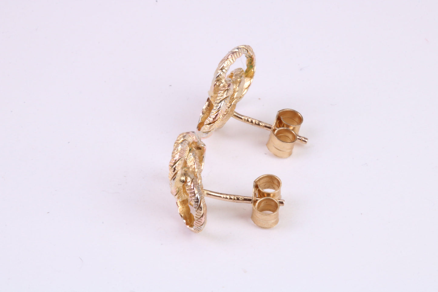 10 mm Round Triple Hoop Stud Earrings Made from Yellow Gold