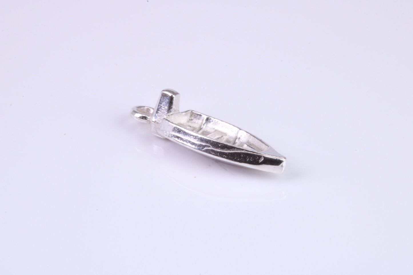 Dingy Boat Charm, Traditional Charm, Made from Solid 925 Grade Sterling Silver, Complete with Attachment Link