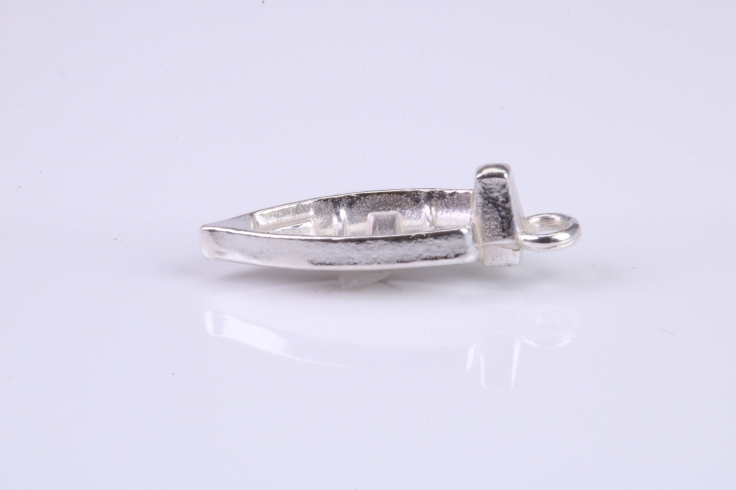 Dingy Boat Charm, Traditional Charm, Made from Solid 925 Grade Sterling Silver, Complete with Attachment Link