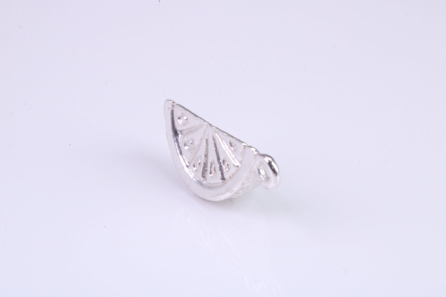 Slice of Orange Charm, Traditional Charm, Made from Solid 925 Grade Sterling Silver, Complete with Attachment Link