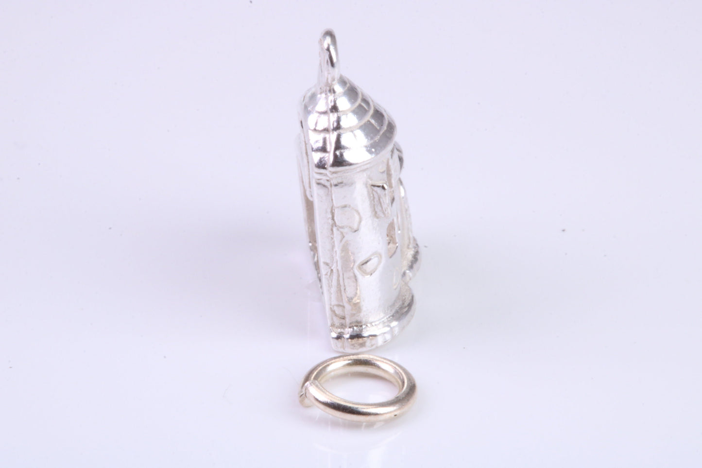 Castle Charm, Traditional Charm, Made from Solid 925 Grade Sterling Silver, Complete with Attachment Link