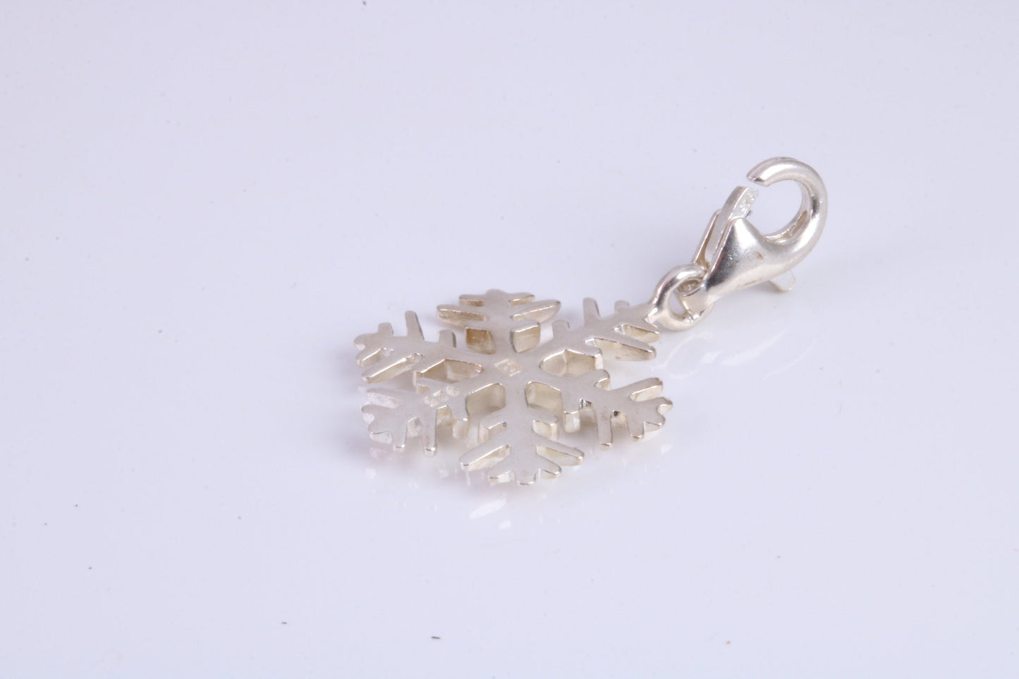 Snow Flake Charm, Traditional Charm, Made from Solid 925 Grade Sterling Silver, Complete with Attachment Link