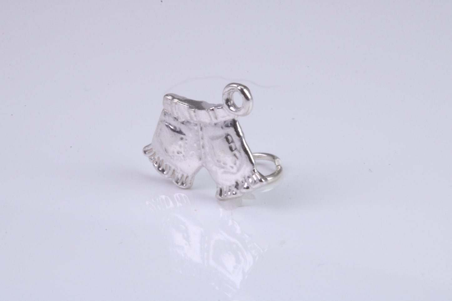 Shorts Charm, Traditional Charm, Made from Solid 925 Grade Sterling Silver, Complete with Attachment Link