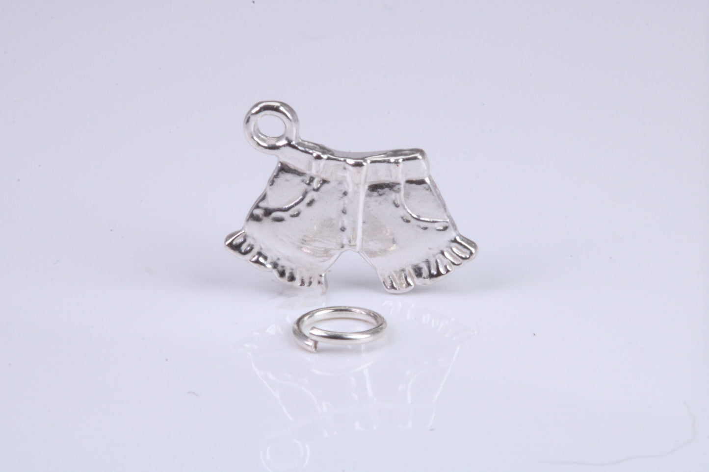 Shorts Charm, Traditional Charm, Made from Solid 925 Grade Sterling Silver, Complete with Attachment Link