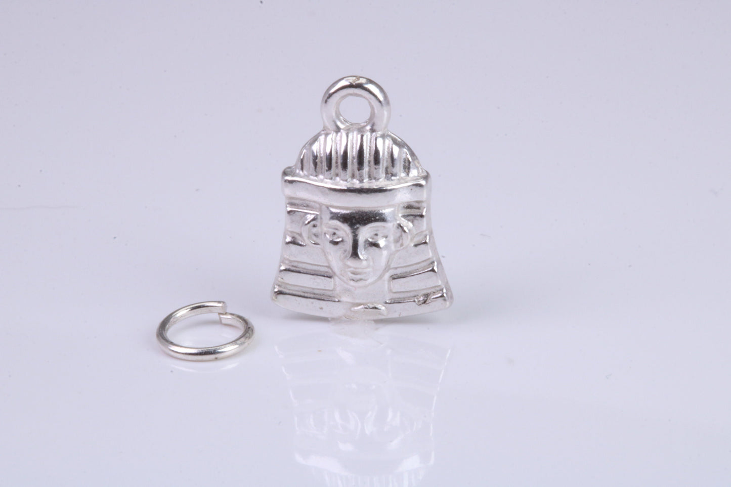 Pharaoh Charm, Traditional Charm, Made from Solid 925 Grade Sterling Silver, Complete with Attachment Link
