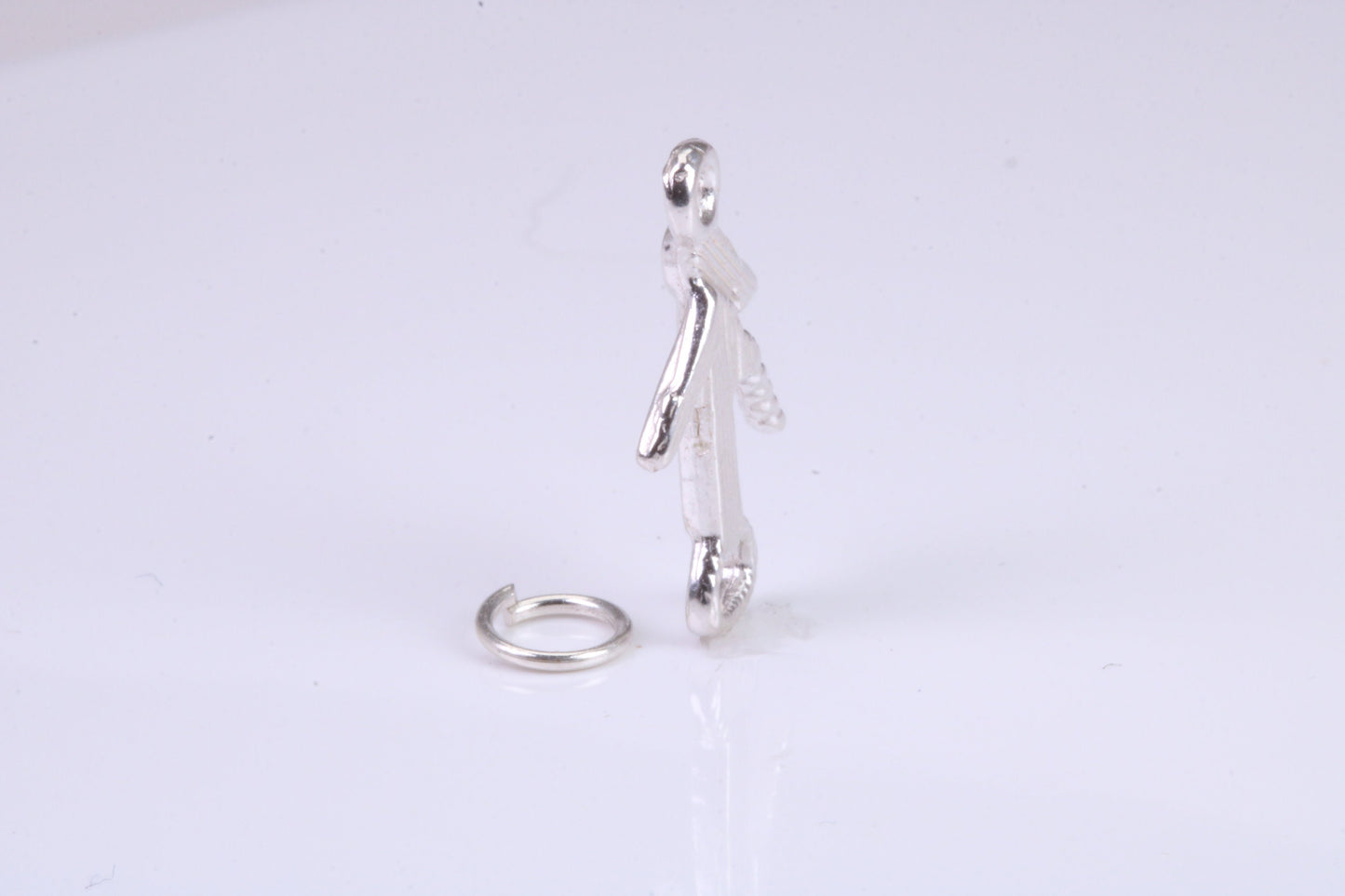 Wine Bottle Opener Charm, Traditional Charm, Made from Solid 925 Grade Sterling Silver, Complete with Attachment Link