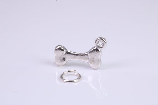 Dog Bone Charm, Traditional Charm, Made from Solid 925 Grade Sterling Silver, Complete with Attachment Link
