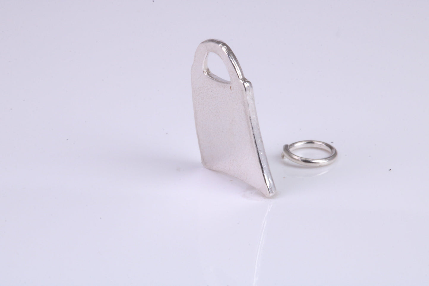 Shopping Bag Charm, Traditional Charm, Made from Solid 925 Grade Sterling Silver, Complete with Attachment Link