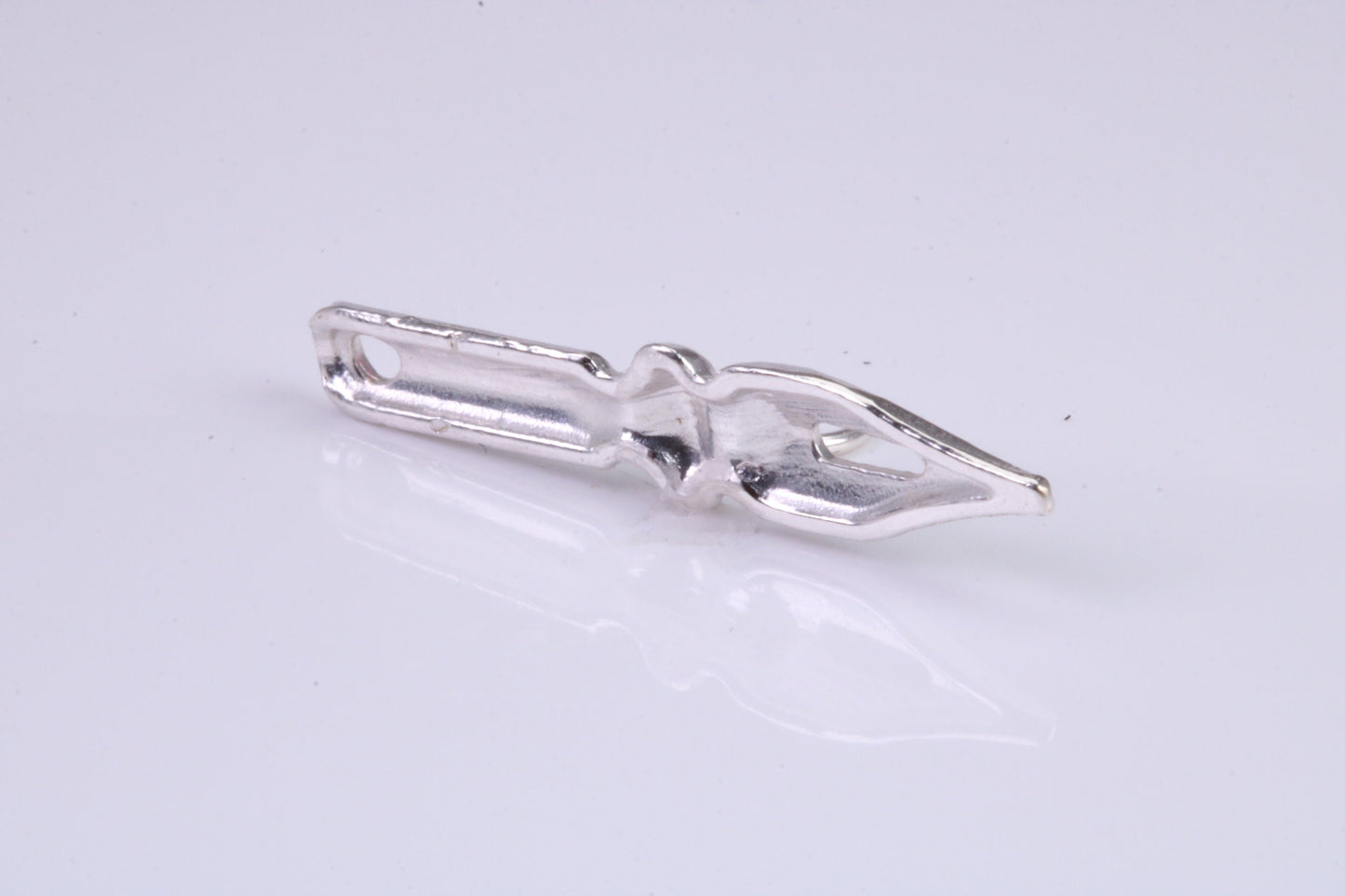 Fountain Pen Nib Charm, Traditional Charm, Made from Solid 925 Grade Sterling Silver, Complete with Attachment Link