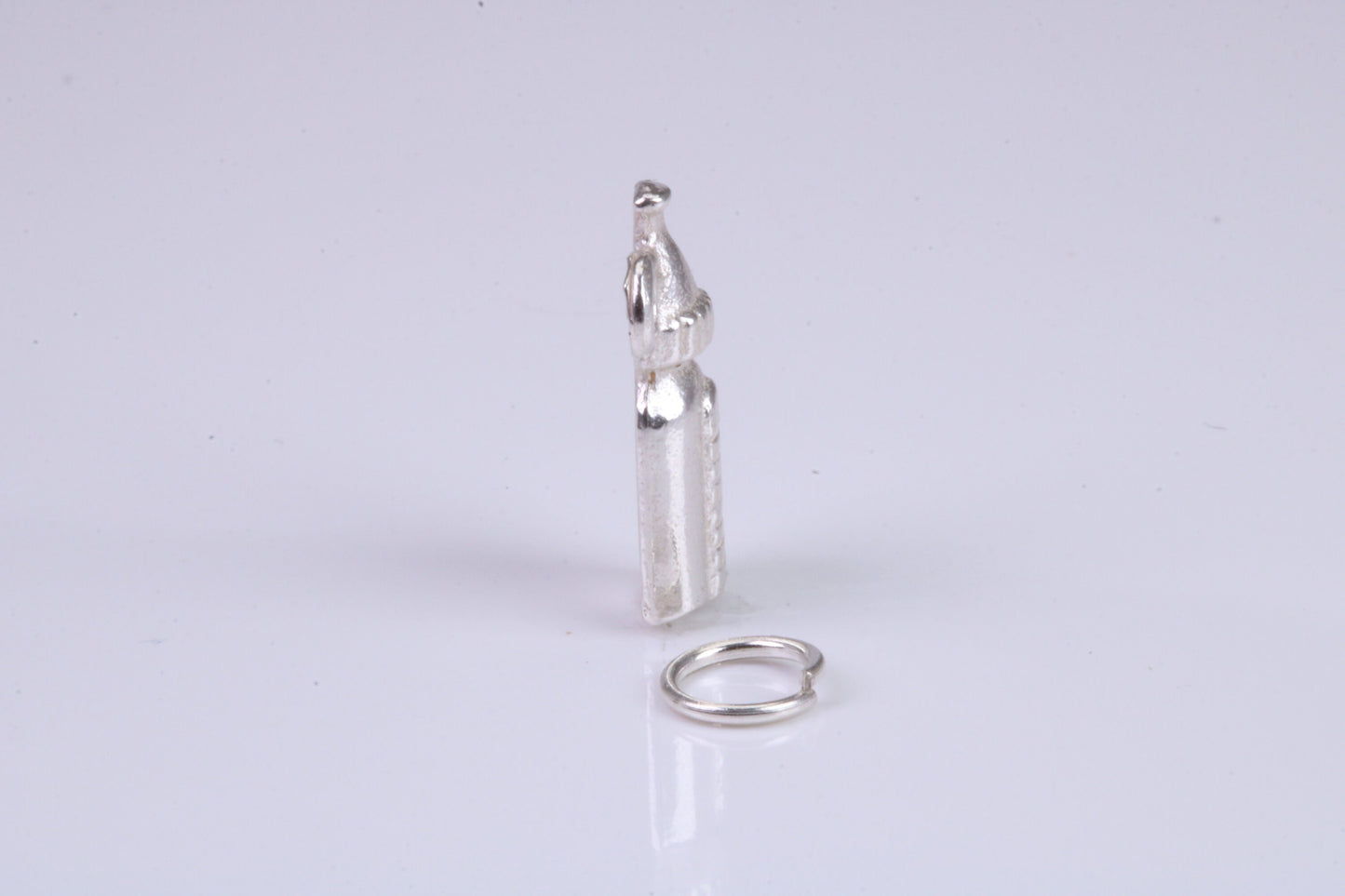 Baby Milk Bottle Charm, Traditional Charm, Made from Solid 925 Grade Sterling Silver, Complete with Attachment Link