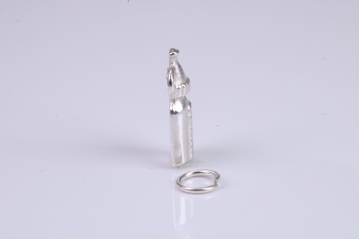 Baby Milk Bottle Charm, Traditional Charm, Made from Solid 925 Grade Sterling Silver, Complete with Attachment Link