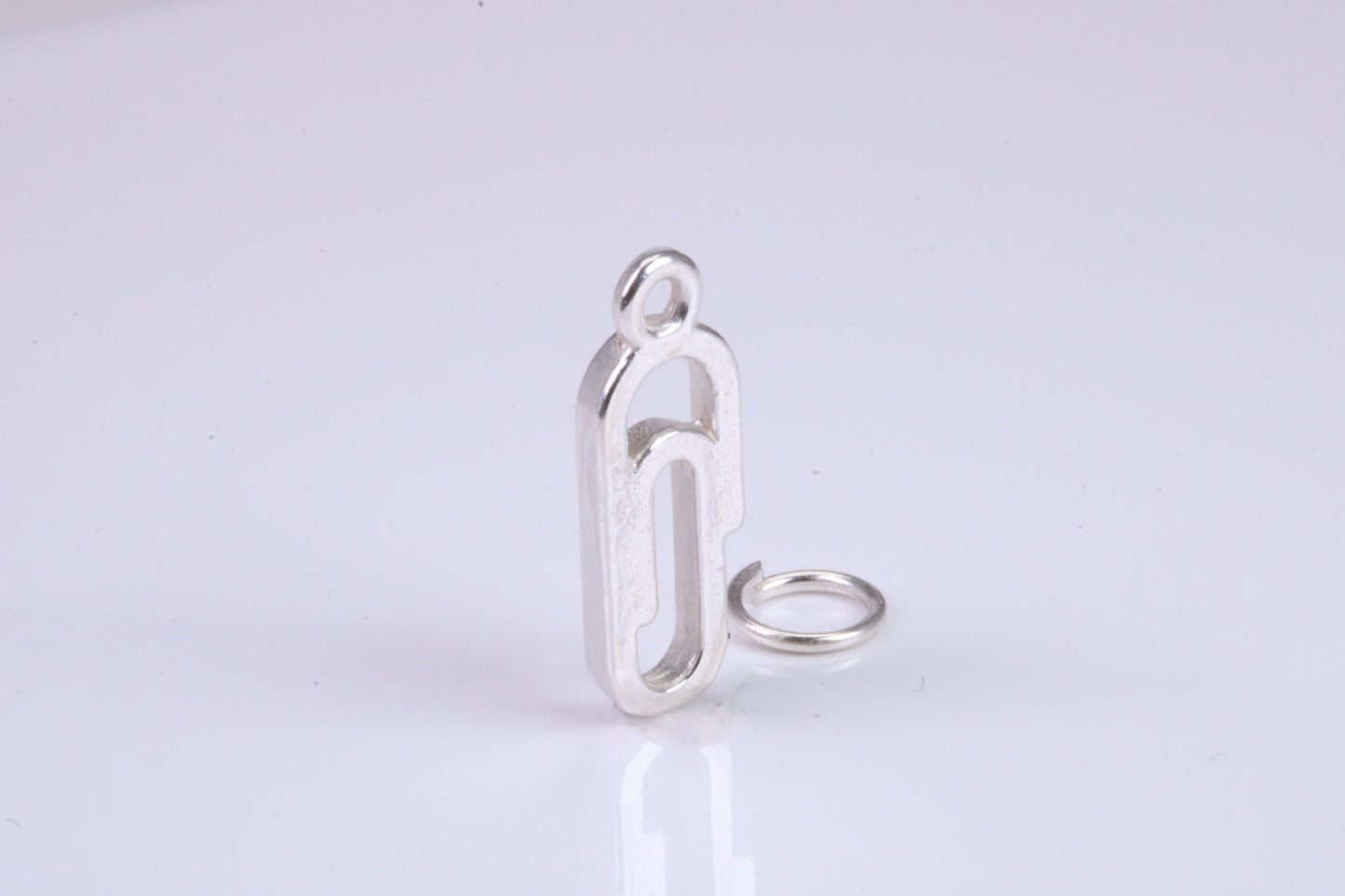 Paperclip Charm, Traditional Charm, Made from Solid 925 Grade Sterling Silver, Complete with Attachment Link