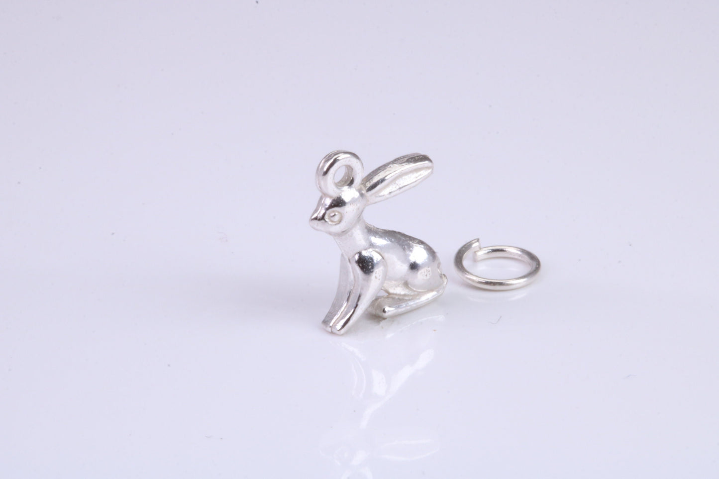 Bunny Rabbit Charm, Traditional Charm, Made from Solid 925 Grade Sterling Silver, Complete with Attachment Link