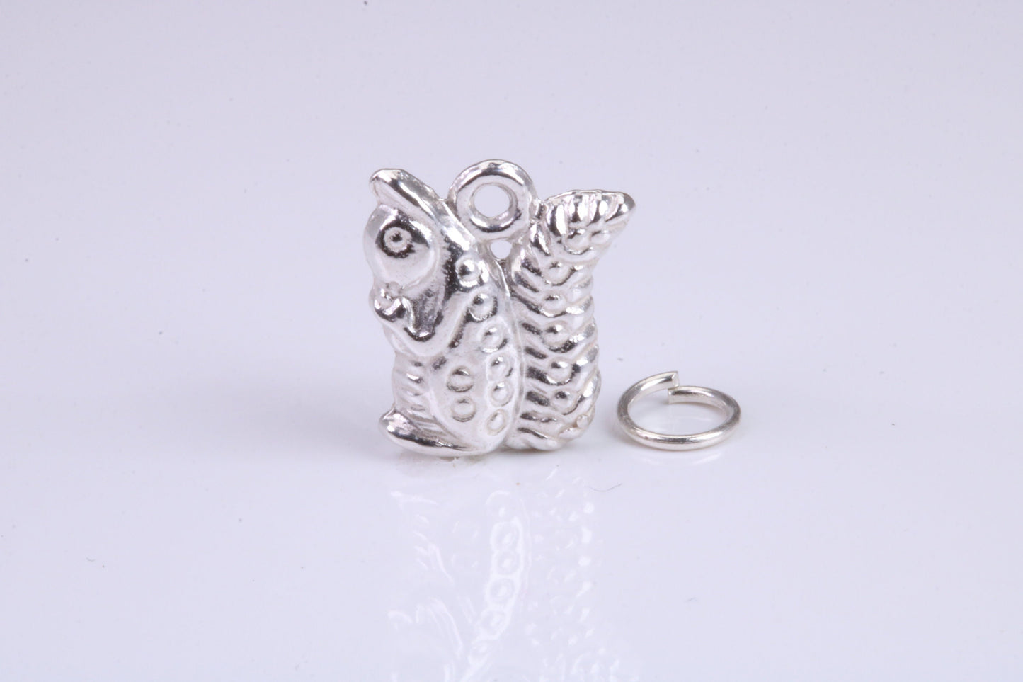 Squirrel Charm, Traditional Charm, Made from Solid 925 Grade Sterling Silver, Complete with Attachment Link