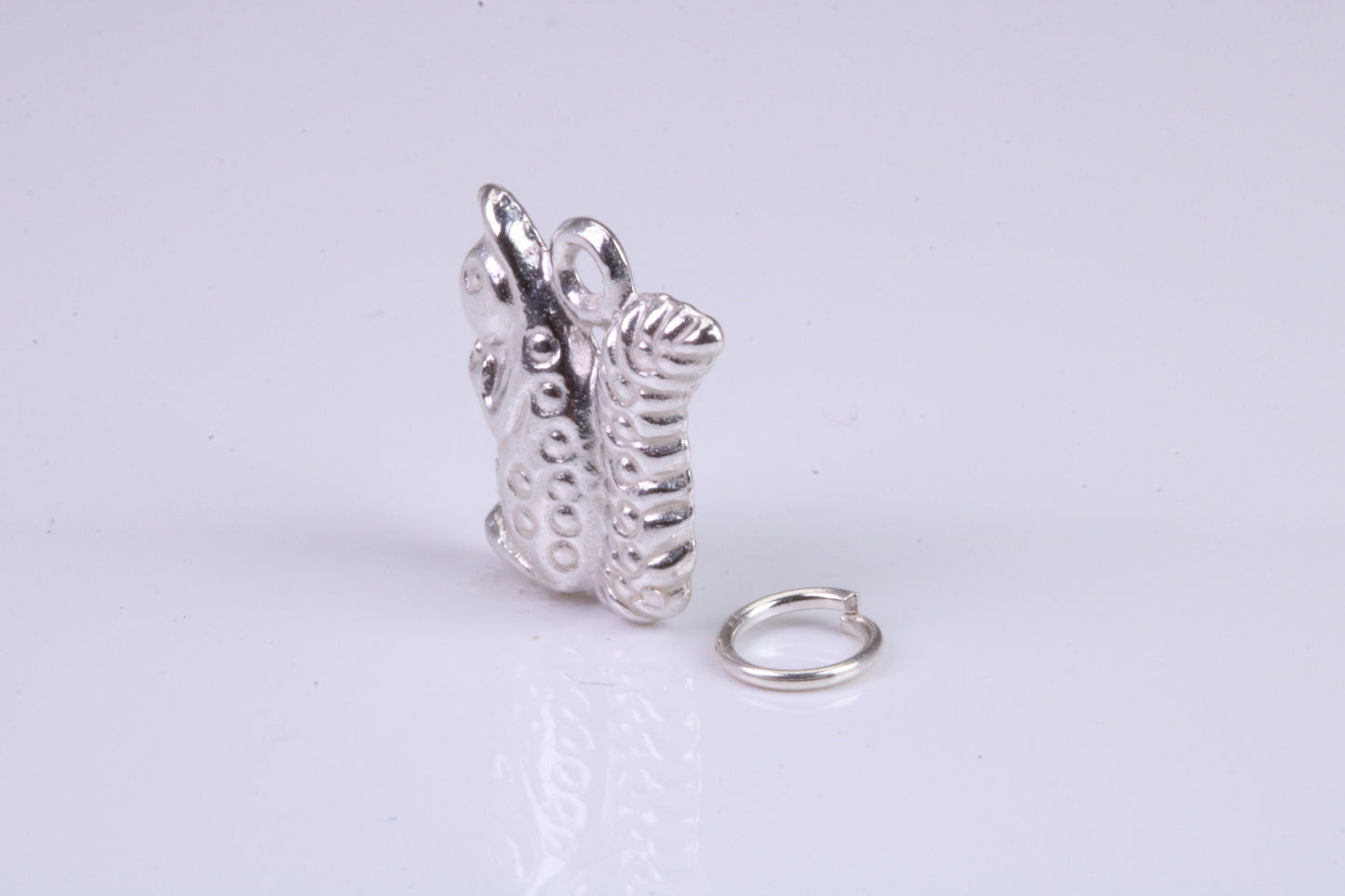Squirrel Charm, Traditional Charm, Made from Solid 925 Grade Sterling Silver, Complete with Attachment Link