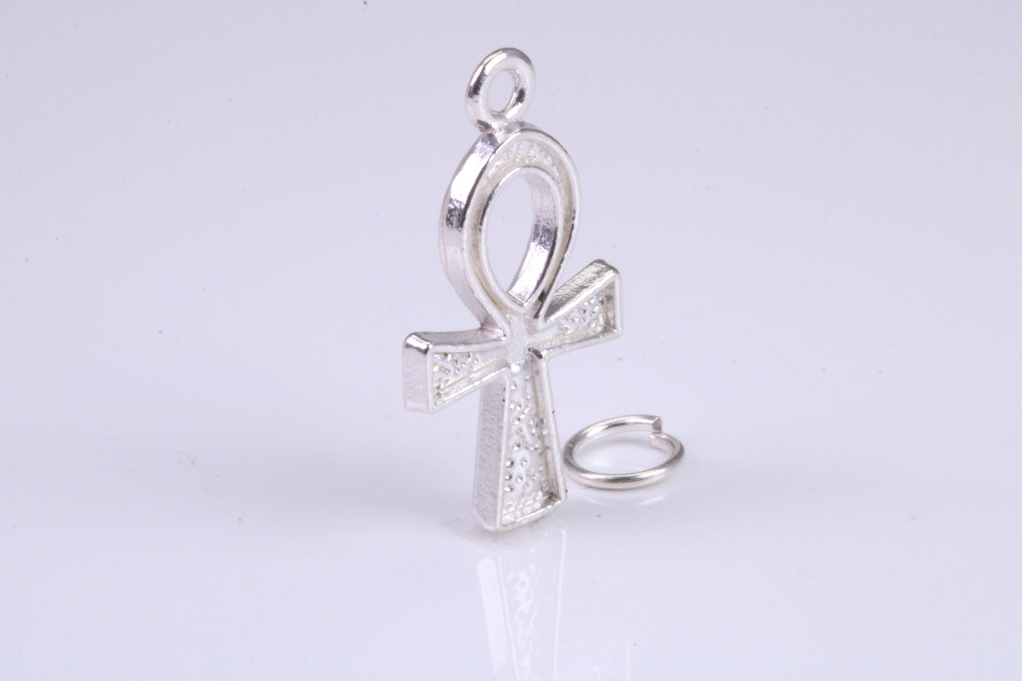 Ankh Cross Charm, Traditional Charm, Made from Solid 925 Grade Sterling Silver, Complete with Attachment Link