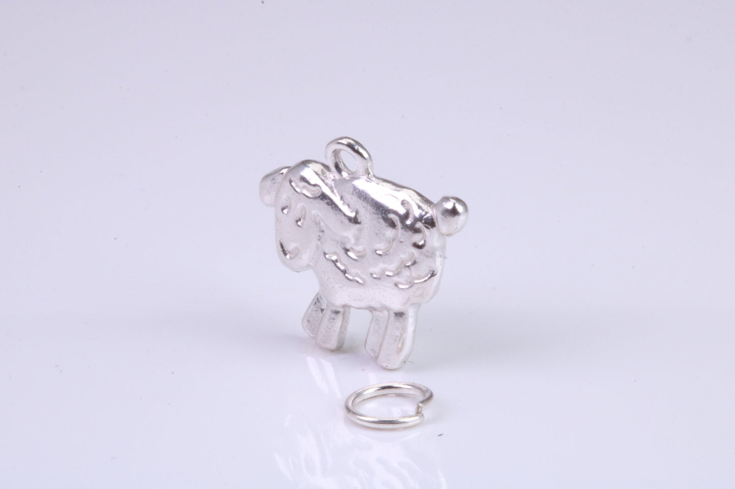 Sheep Charm, Traditional Charm, Made from Solid 925 Grade Sterling Silver, Complete with Attachment Link