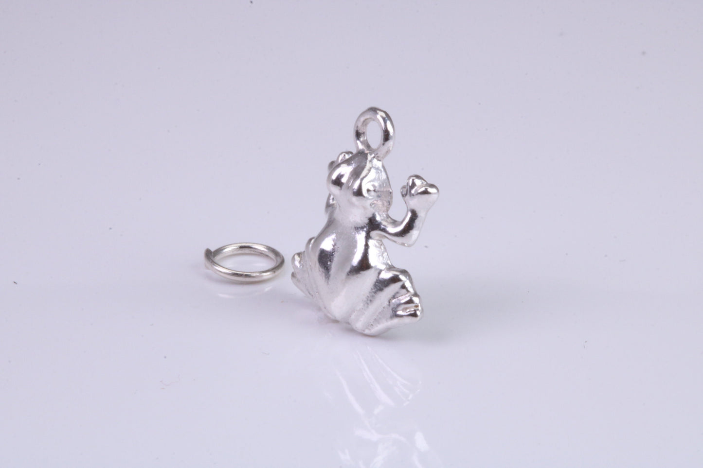 Frog Charm, Traditional Charm, Made from Solid 925 Grade Sterling Silver, Complete with Attachment Link