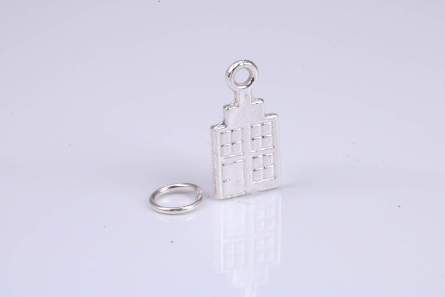 Office Building Charm, Traditional Charm, Made from Solid 925 Grade Sterling Silver, Complete with Attachment Link