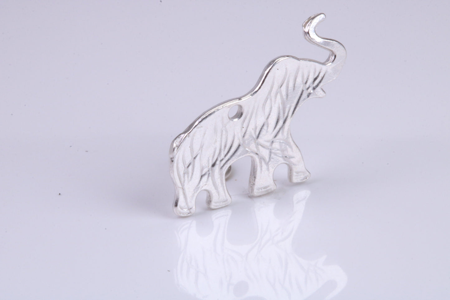 African Elephant Charm, Traditional Charm, Made from Solid 925 Grade Sterling Silver, Complete with Attachment Link