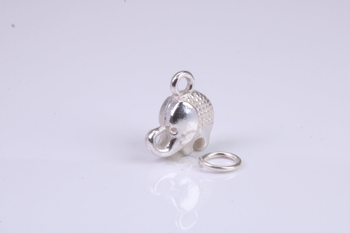 Elephant Charm, Traditional Charm, Made from Solid 925 Grade Sterling Silver, Complete with Attachment Link