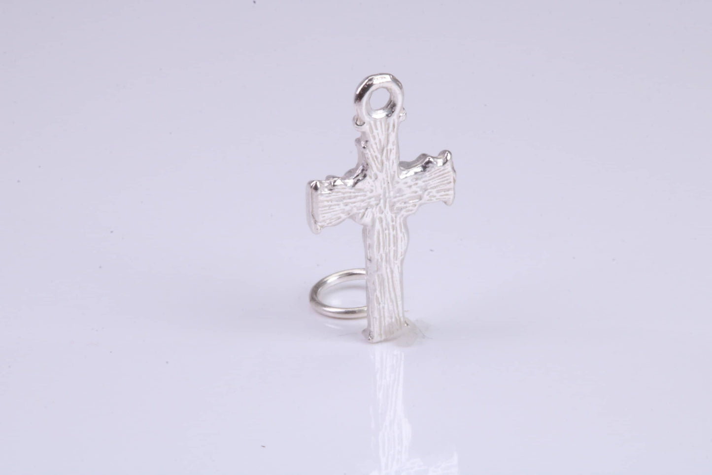 Cross Charm, Traditional Charm, Made from Solid 925 Grade Sterling Silver, Complete with Attachment Link