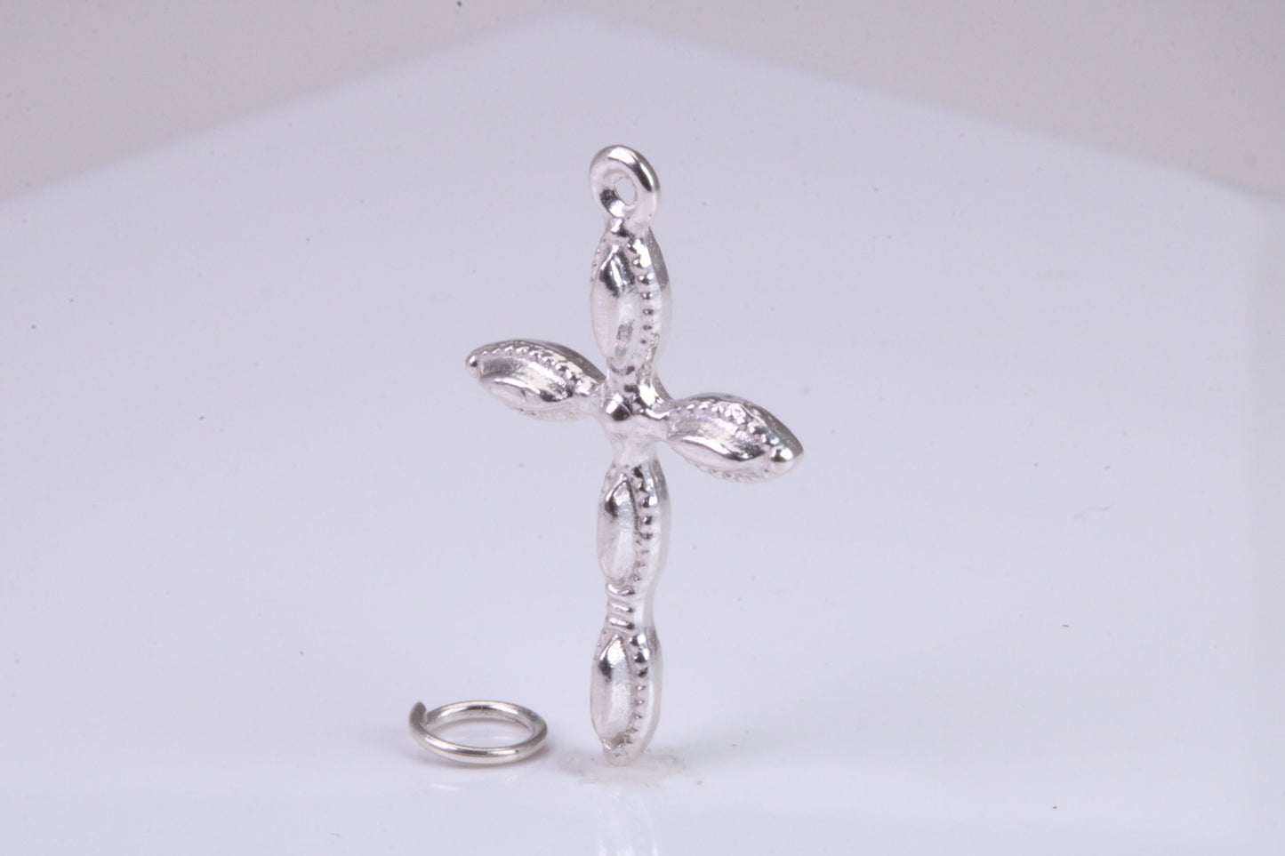 28 mm Long Cross Necklace, made from solid Sterling Silver, With 18 Inch Long Chain
