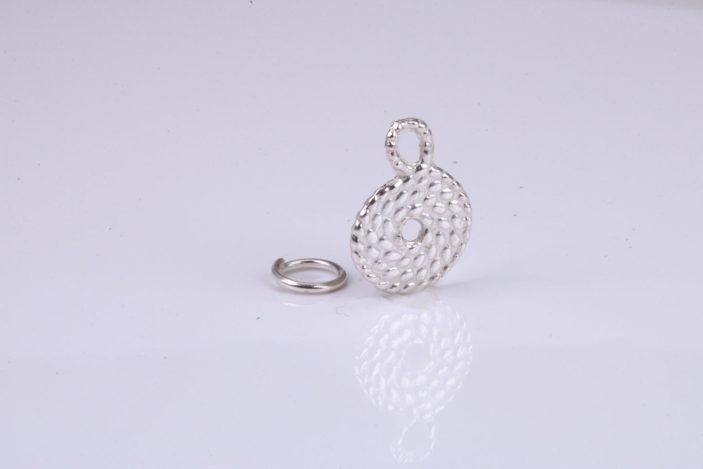 Rope Charm, Traditional Charm, Made from Solid 925 Grade Sterling Silver, Complete with Attachment Link