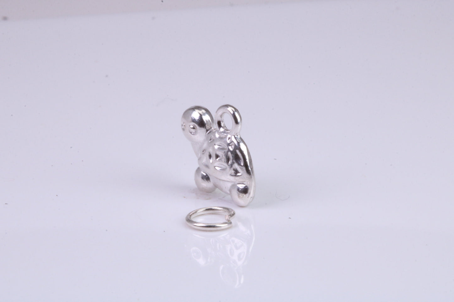 Tortoise Charm, Traditional Charm, Made from Solid 925 Grade Sterling Silver, Complete with Attachment Link