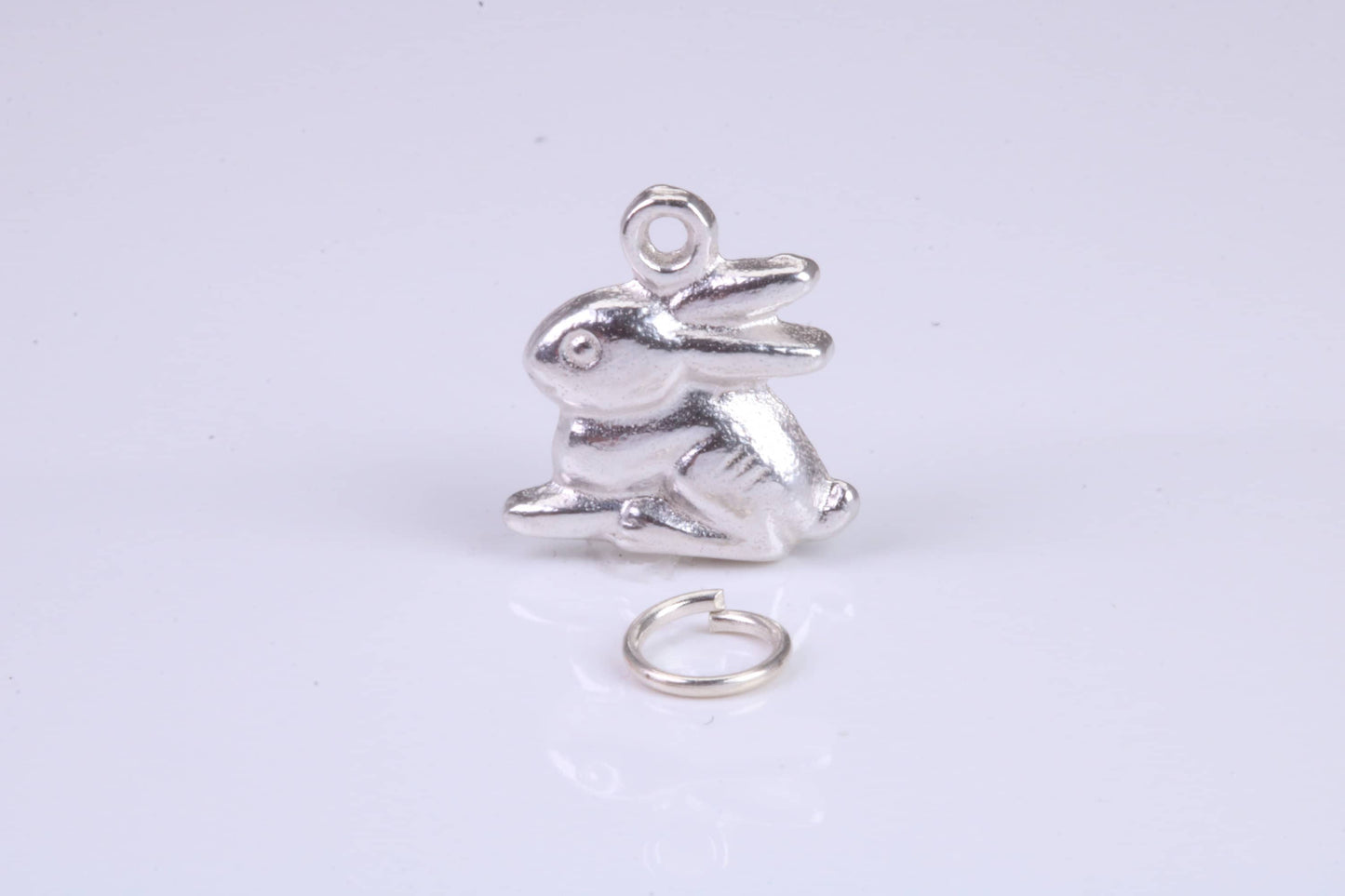 Bunny Rabbit Charm, Traditional Charm, Made from Solid 925 Grade Sterling Silver, Complete with Attachment Link
