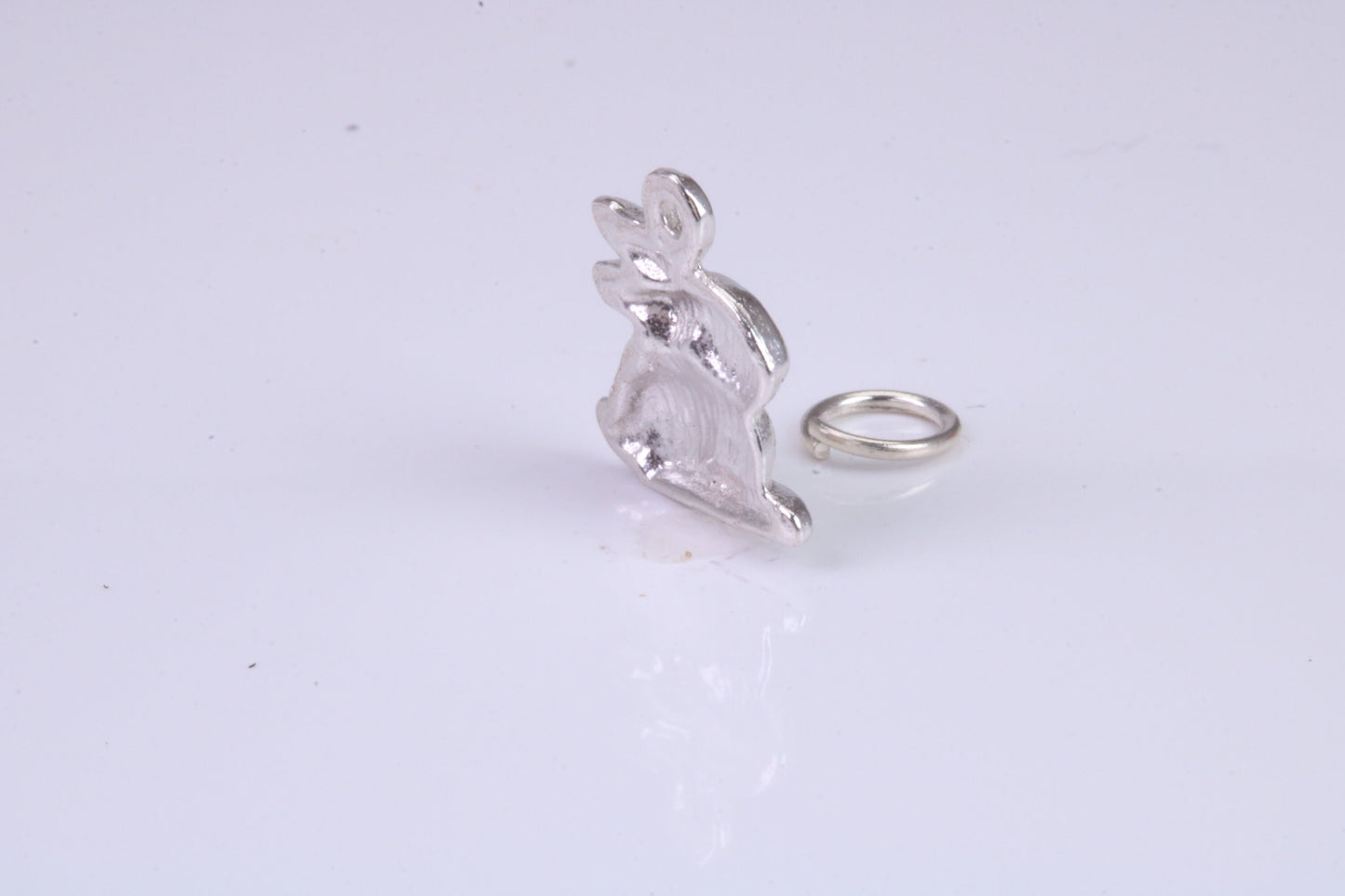 Bunny Rabbit Charm, Traditional Charm, Made from Solid 925 Grade Sterling Silver, Complete with Attachment Link