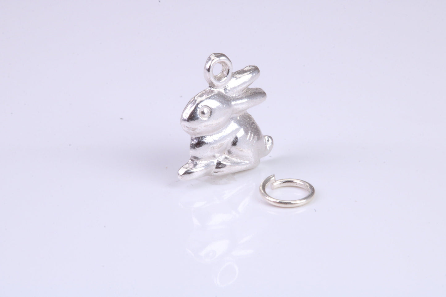 Bunny Rabbit Charm, Traditional Charm, Made from Solid 925 Grade Sterling Silver, Complete with Attachment Link
