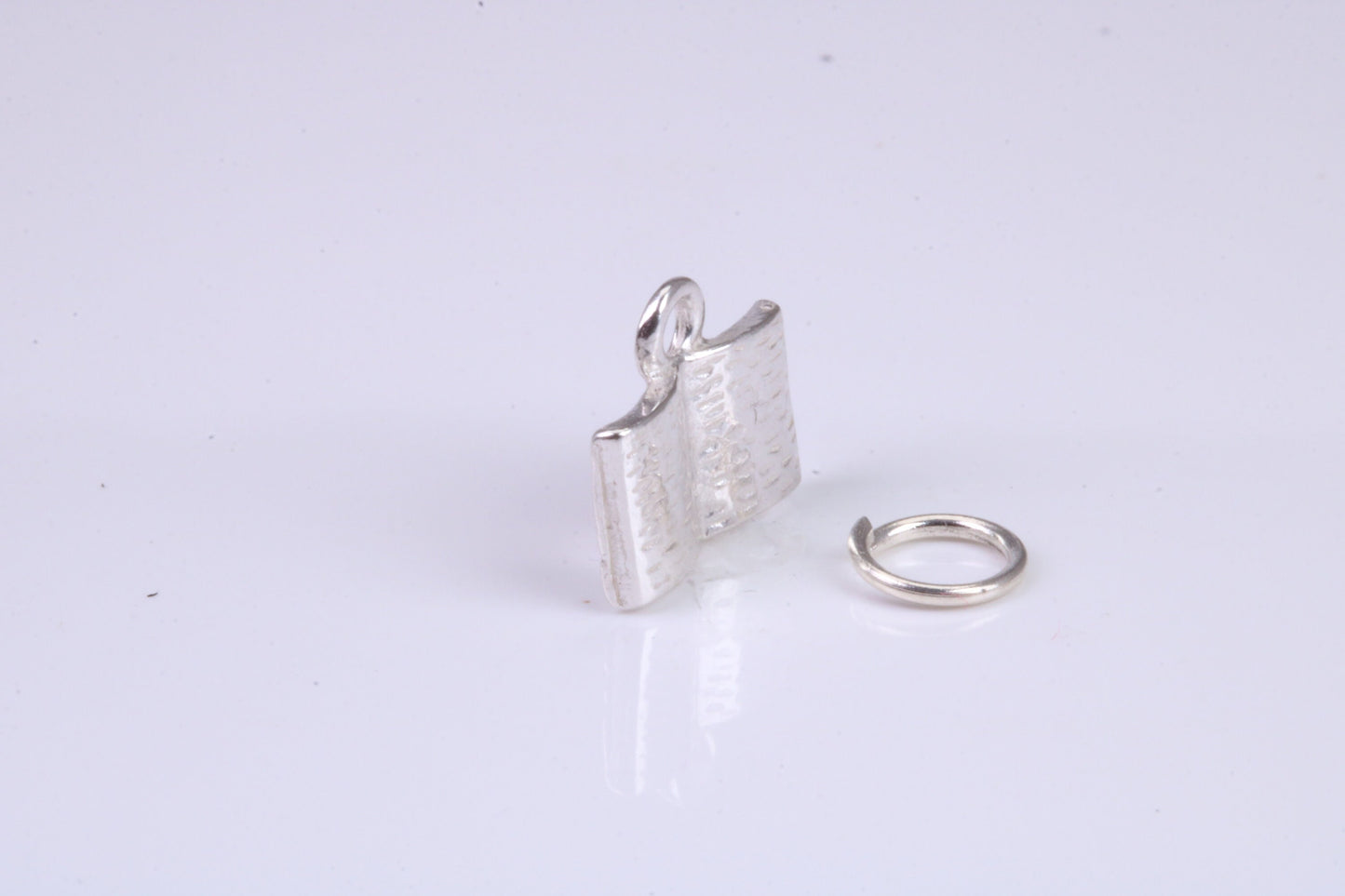 Book Charm, Traditional Charm, Made from Solid 925 Grade Sterling Silver, Complete with Attachment Link