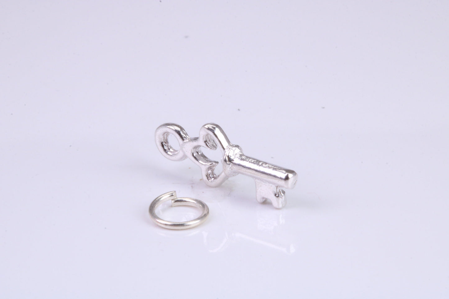 Key Charm, Traditional Charm, Made from Solid 925 Grade Sterling Silver, Complete with Attachment Link