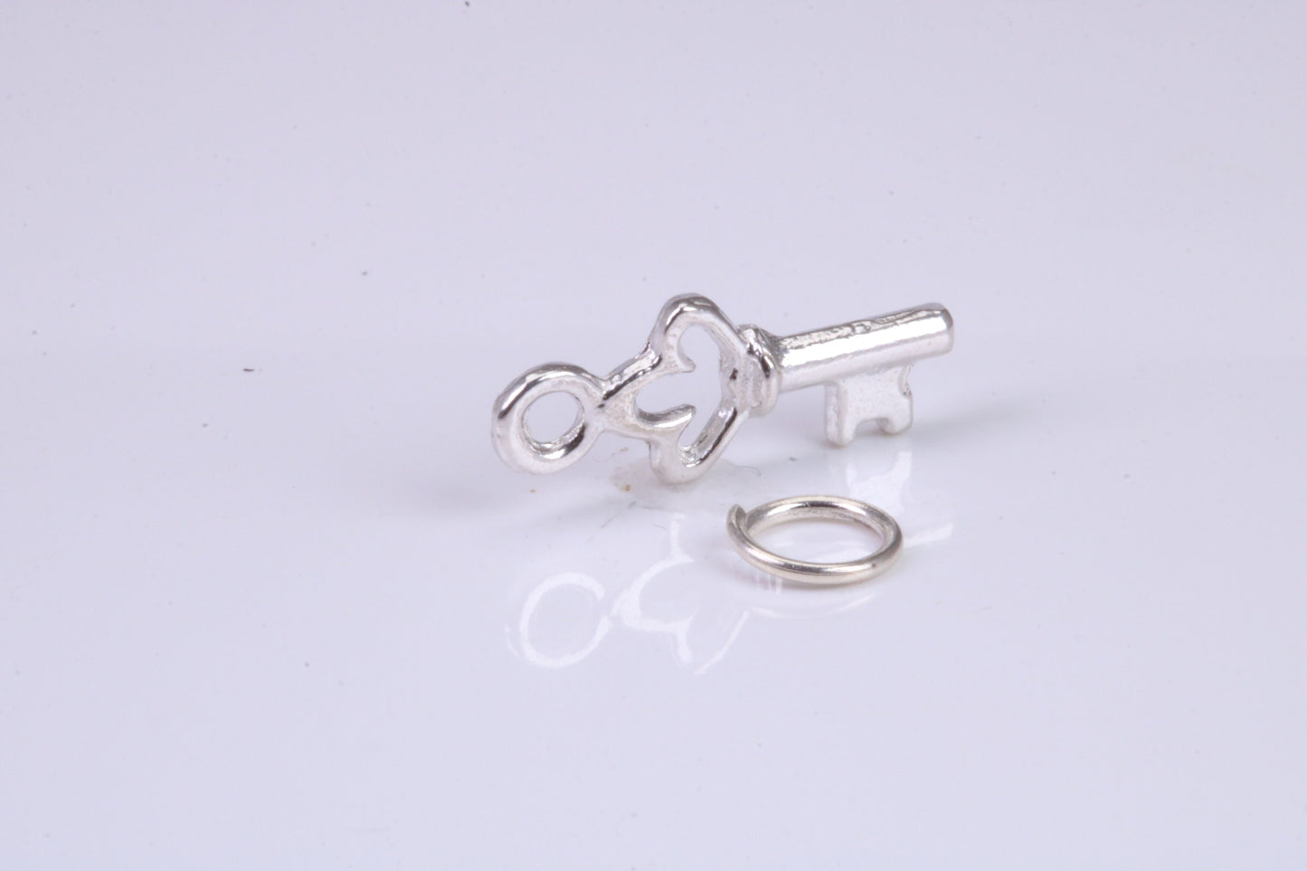 Key Charm, Traditional Charm, Made from Solid 925 Grade Sterling Silver, Complete with Attachment Link
