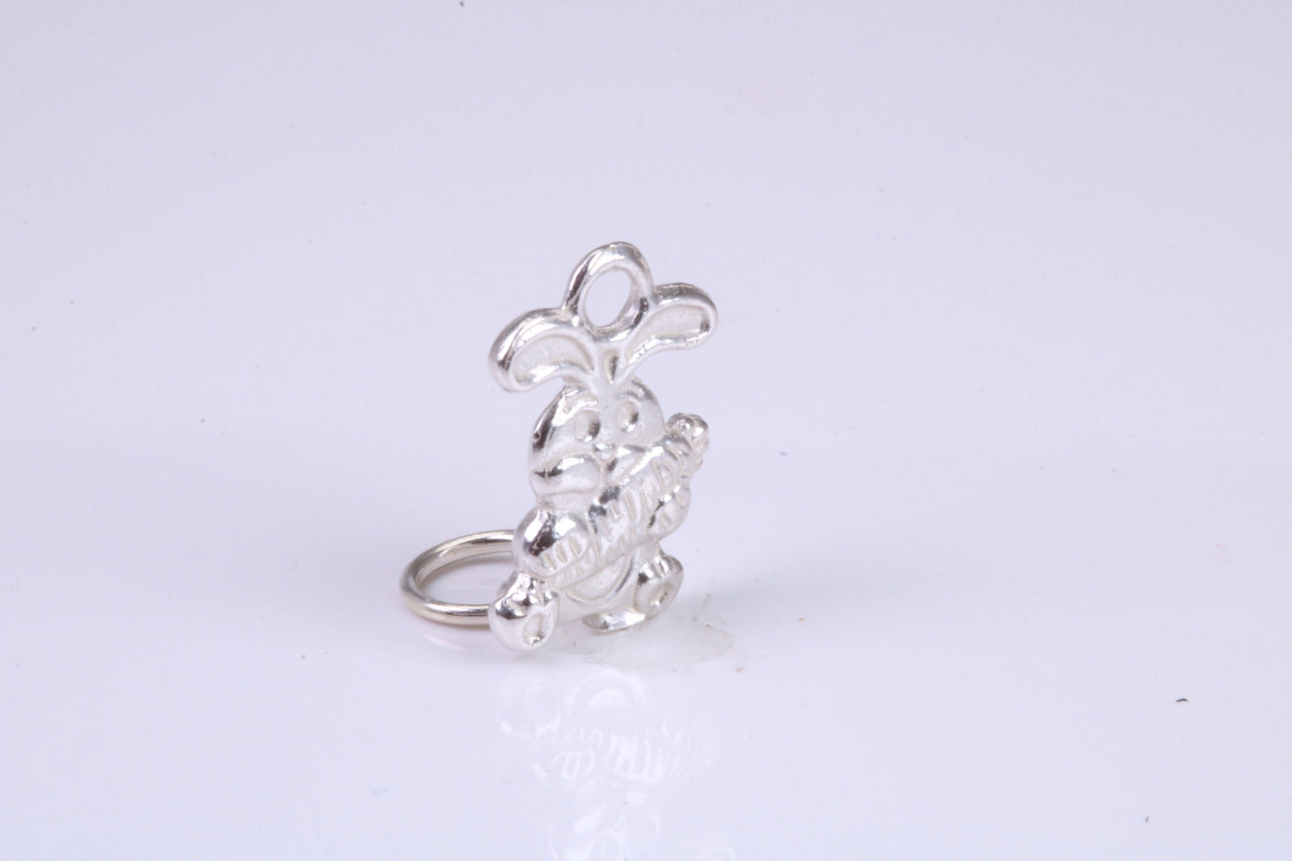 Bunny Rabbit Charm, Traditional Charm, Made from Solid 925 Grade Sterling Silver, Complete with Attachment Link