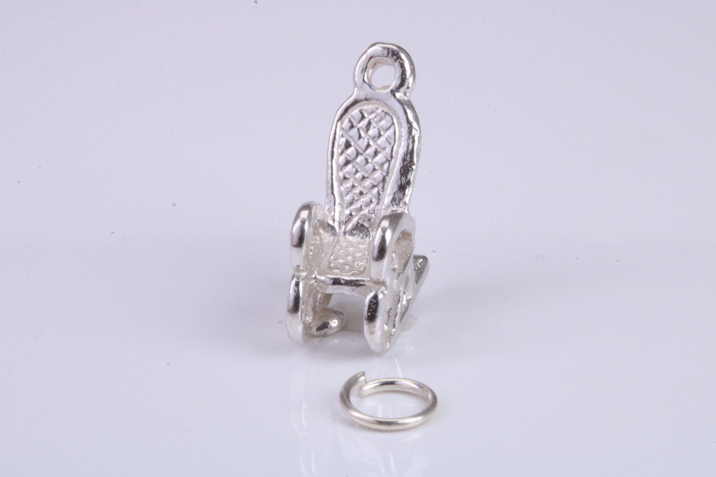 Rocking Chair Charm, Traditional Charm, Made from Solid 925 Grade Sterling Silver, Complete with Attachment Link