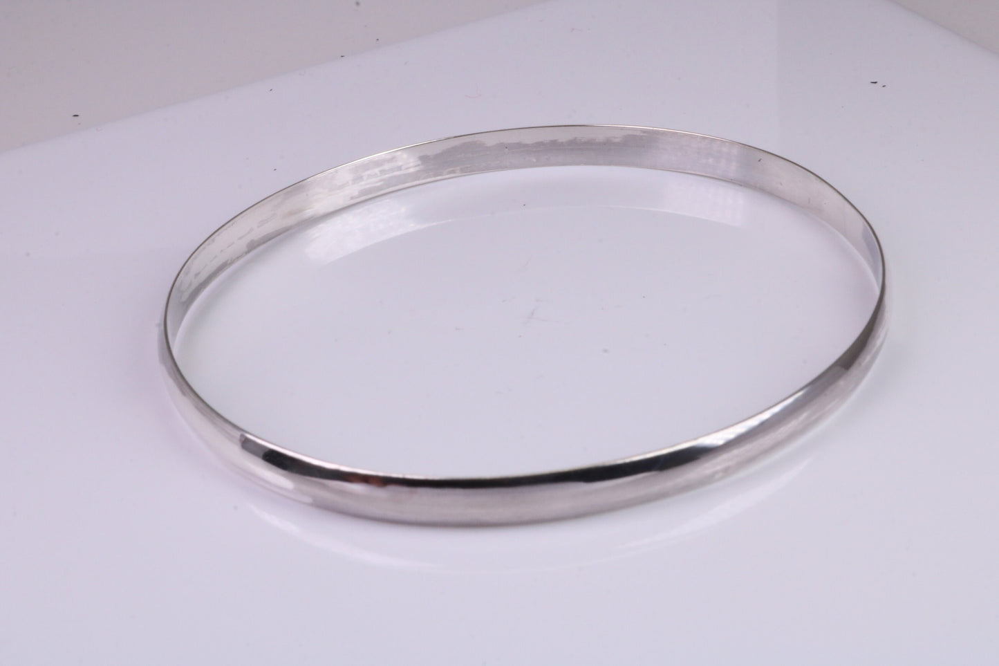 70 mm Round and 5 mm wide Solid Silver Bangle