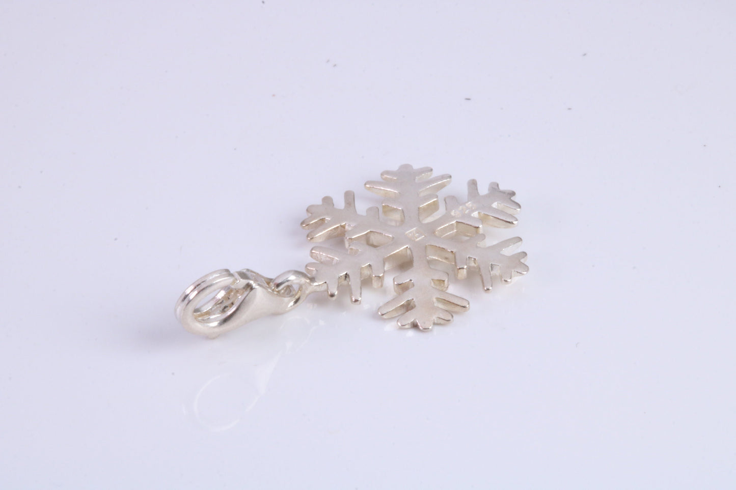 Snow Flake Charm, Traditional Charm, Made from Solid 925 Grade Sterling Silver, Complete with Attachment Link